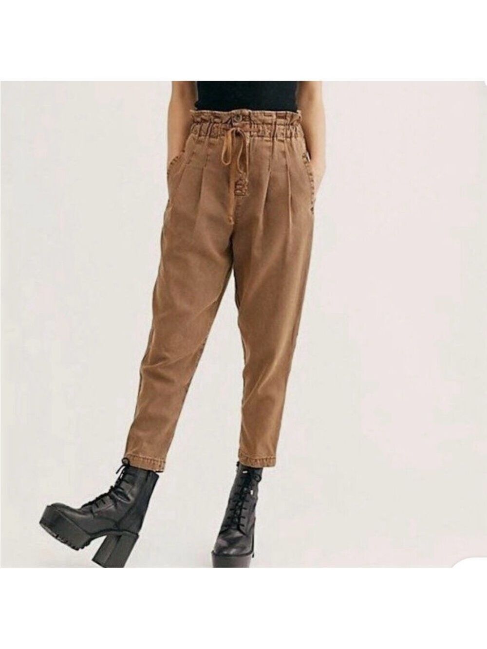 Free people Margate High-Rise Paperbag Waist Utility Pants ankle pants small